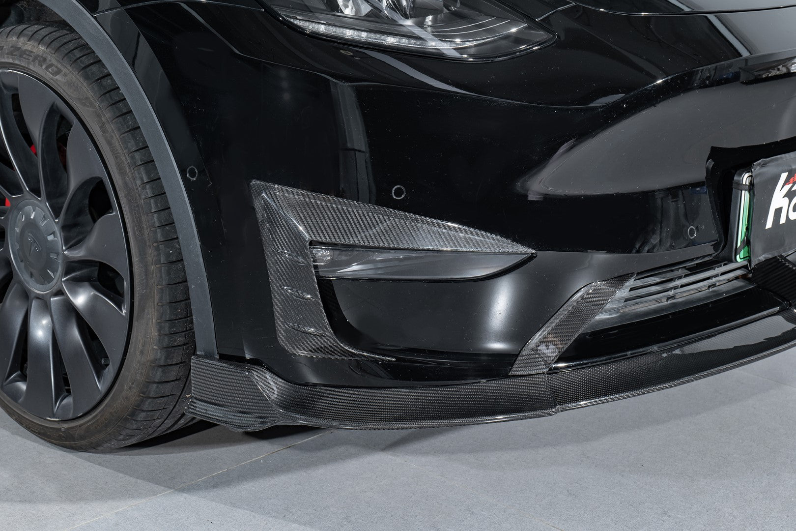 KARBEL - TESLA MODEL Y / PERFORMANCE DRY CARBON FIBRE FRONT LIP - Aero Carbon UK