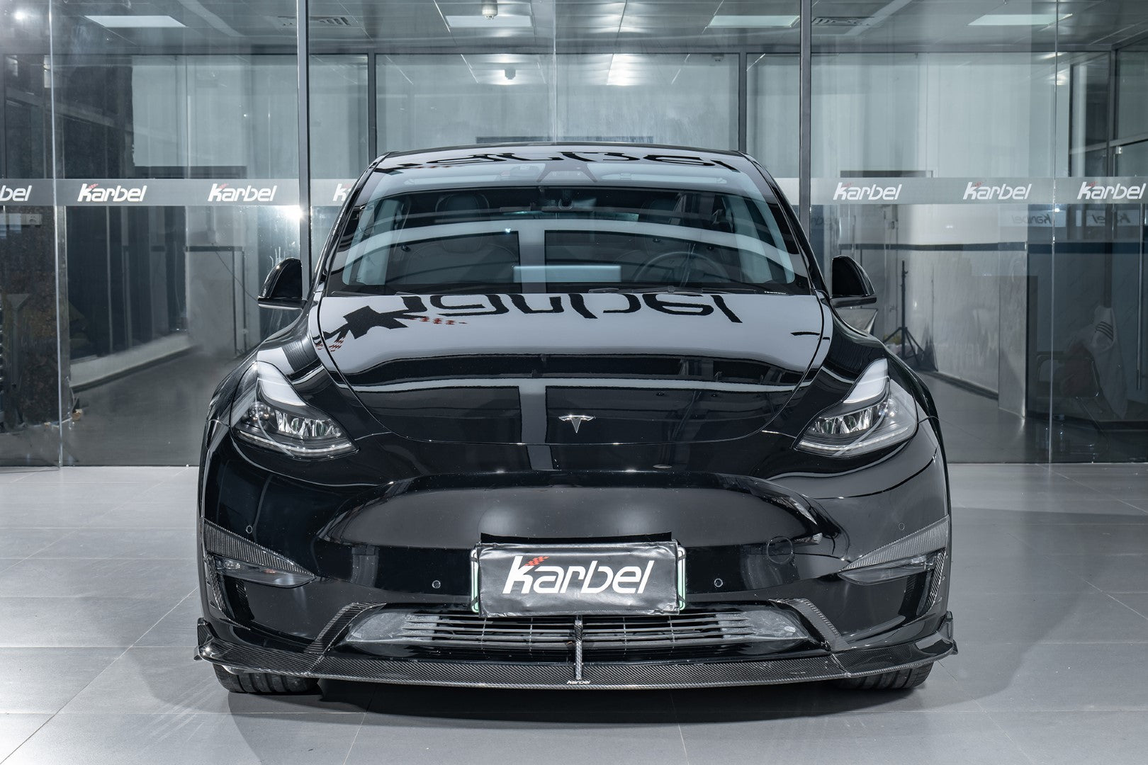 KARBEL - TESLA MODEL Y / PERFORMANCE DRY CARBON FIBRE FRONT LIP - Aero Carbon UK