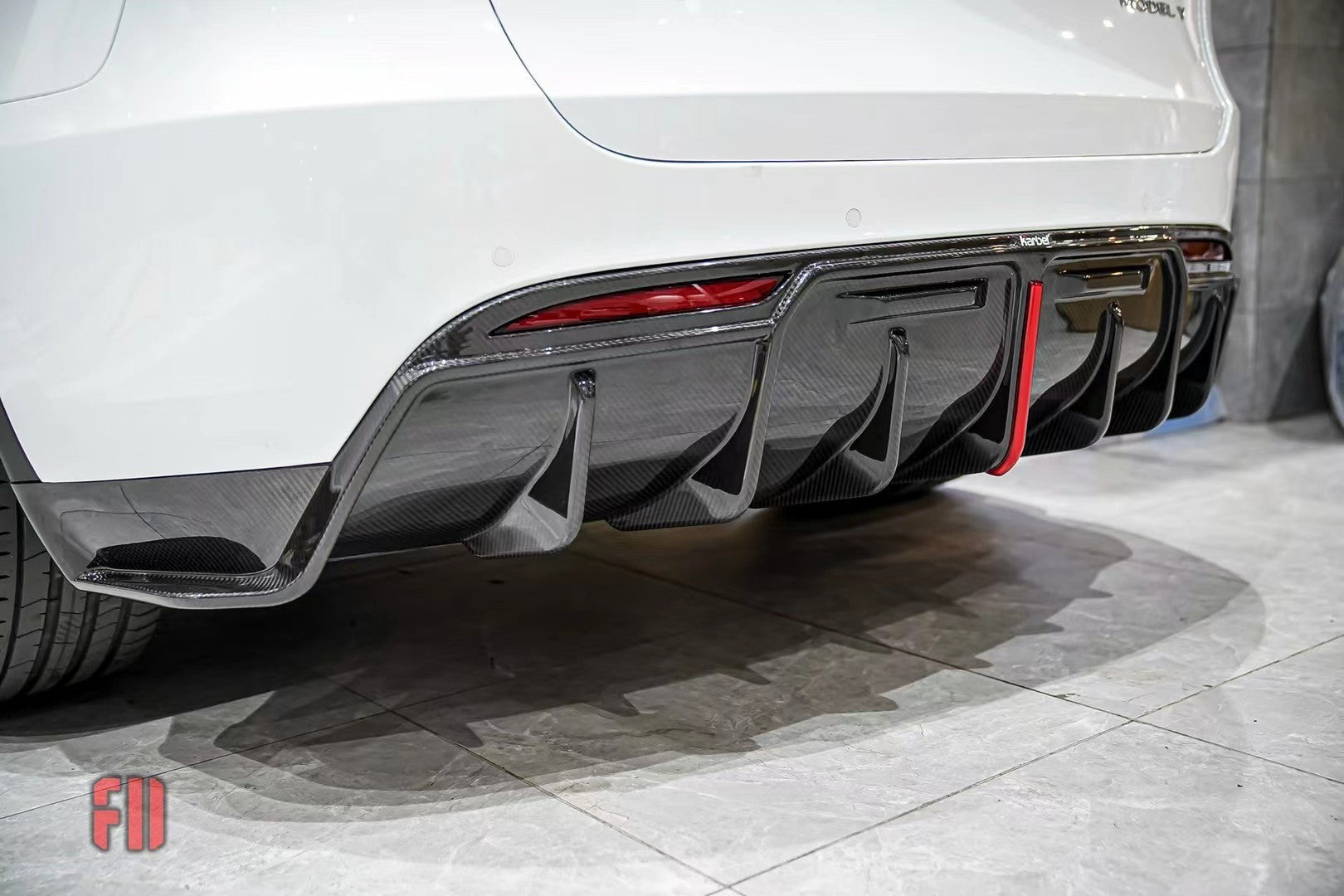 KARBEL - TESLA MODEL Y / PERFORMANCE DRY CARBON FIBRE REAR DIFFUSER - Aero Carbon UK