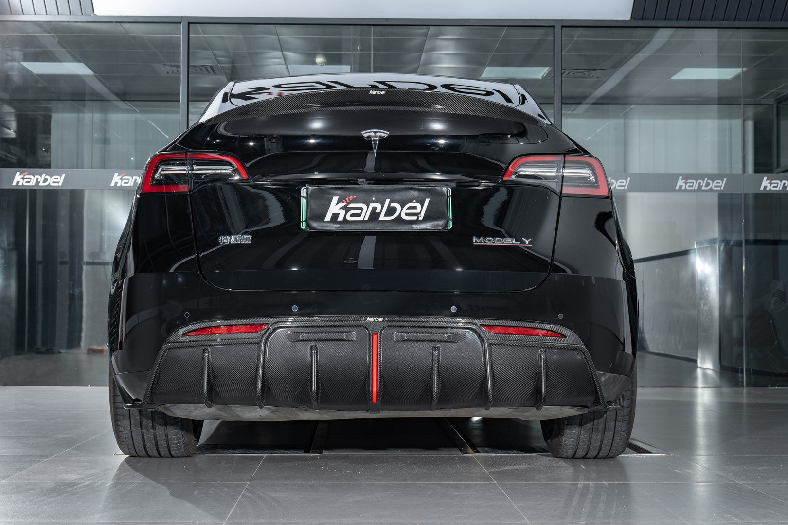 KARBEL - TESLA MODEL Y / PERFORMANCE DRY CARBON FIBRE REAR DIFFUSER - Aero Carbon UK