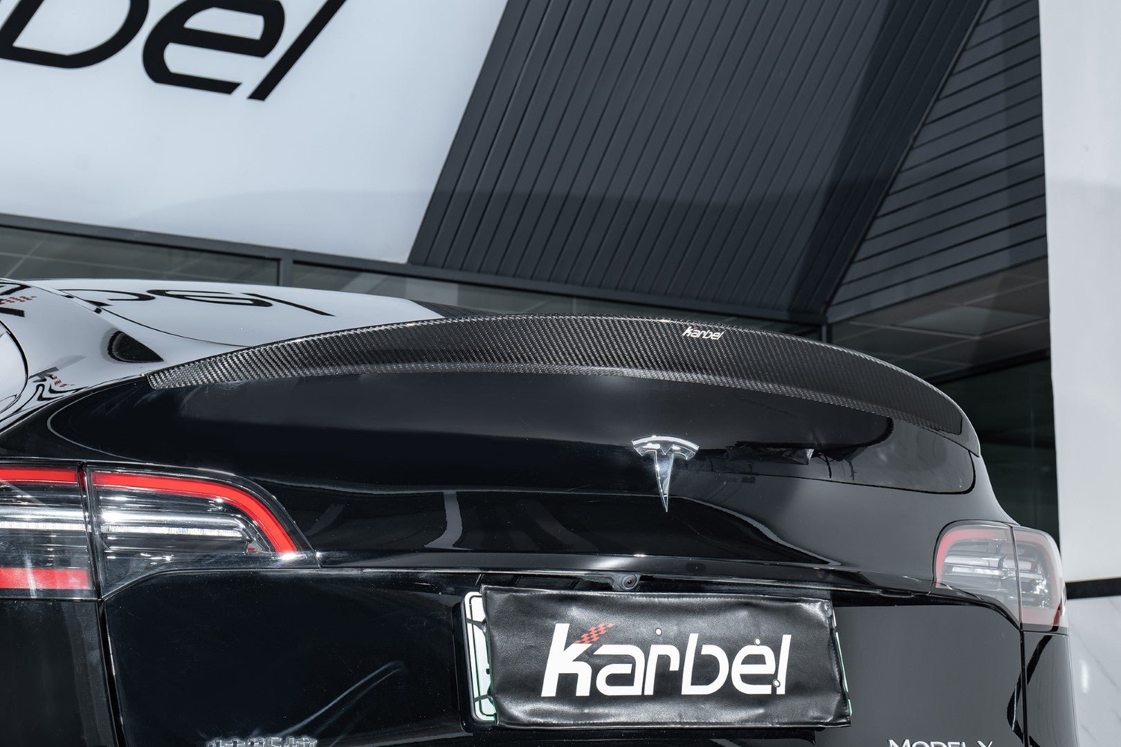 KARBEL - TESLA MODEL Y / PERFORMANCE DRY CARBON FIBRE REAR SPOILER - Aero Carbon UK