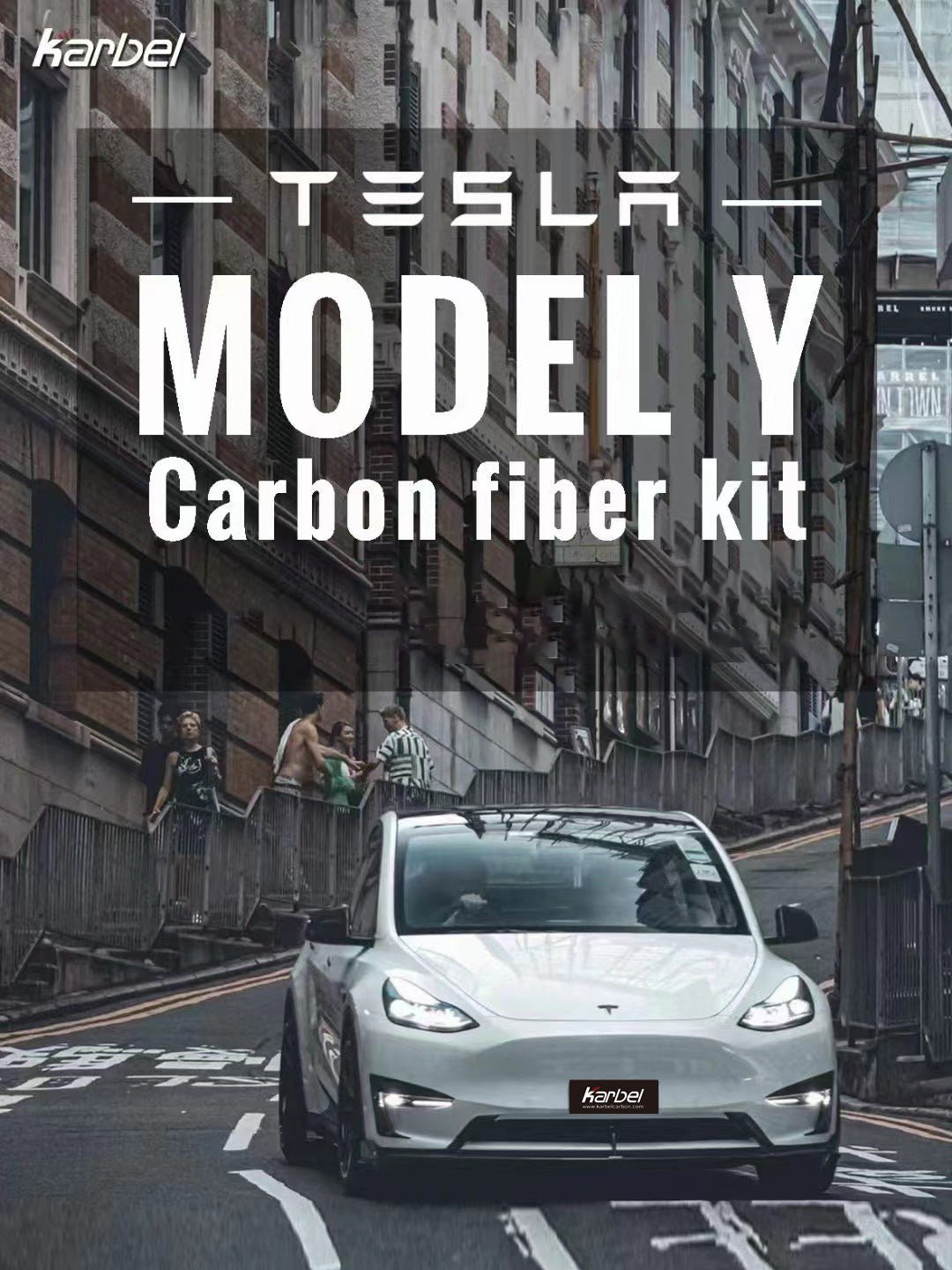 KARBEL - TESLA MODEL Y / PERFORMANCE DRY CARBON FIBRE UPPER VALANCES - Aero Carbon UK