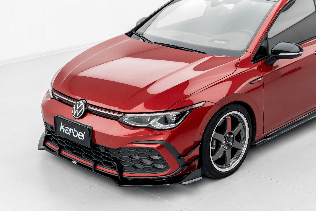 KARBEL - VOLKSWAGEN GOLF GTI MK8 GLOSS BLACK FRONT CANARDS - Aero Carbon UK