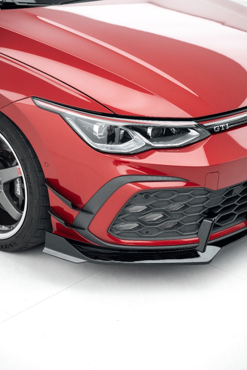 KARBEL - VOLKSWAGEN GOLF GTI MK8 GLOSS BLACK FRONT CANARDS - Aero Carbon UK