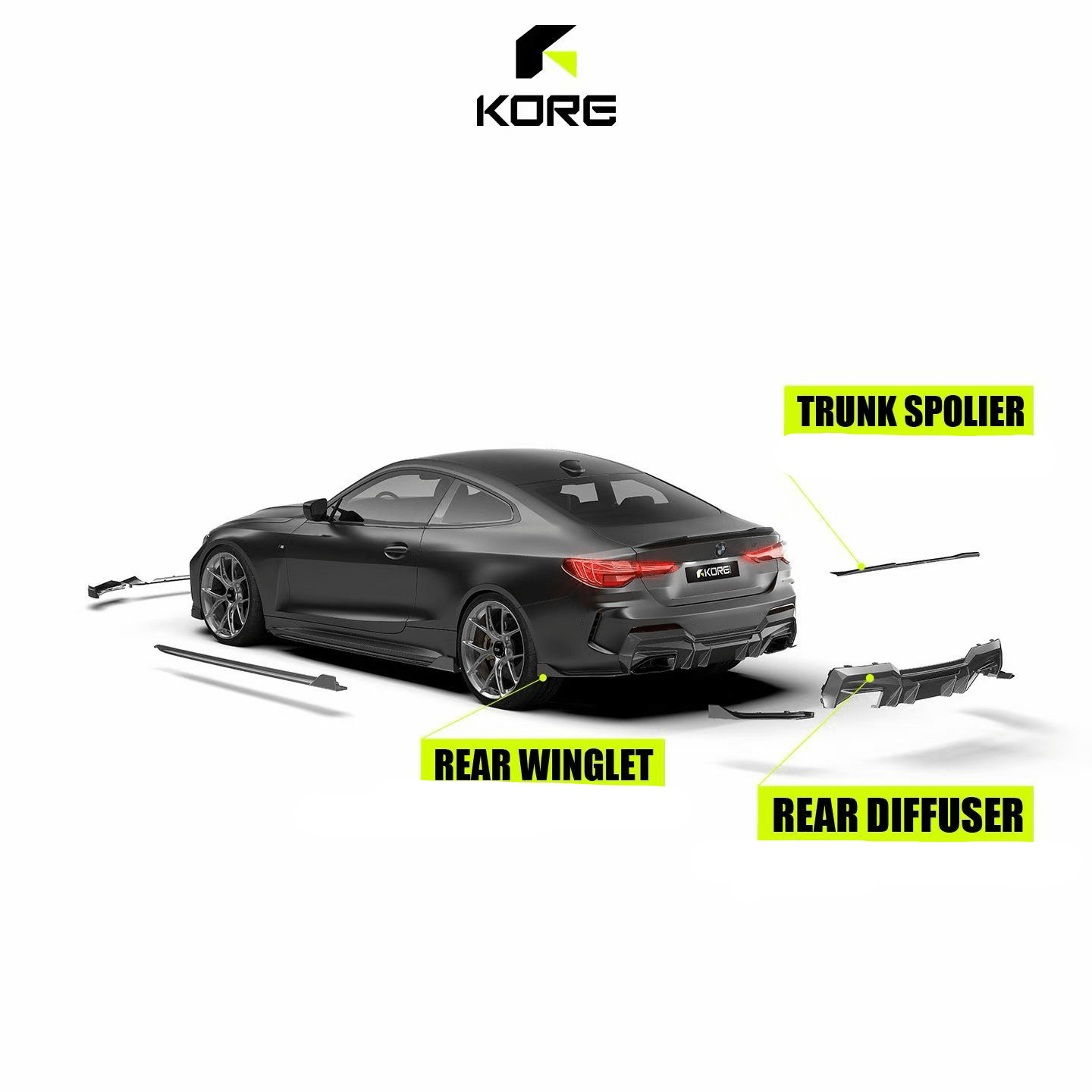 KORE - BMW 4 SERIES G22 GLOSS BLACK ABS REAR SPOILER - Aero Carbon UK
