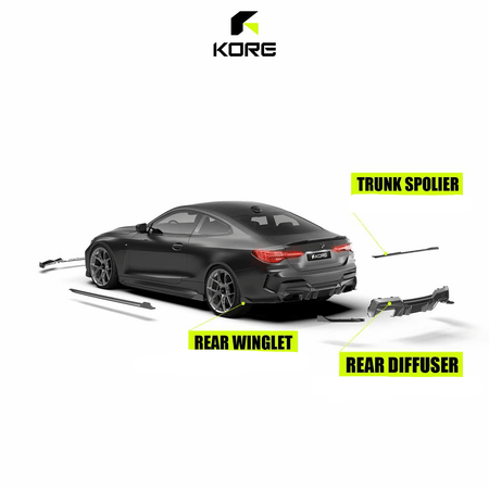 KORE - BMW 4 SERIES G22 GLOSS BLACK ABS REAR SPOILER - Aero Carbon UK