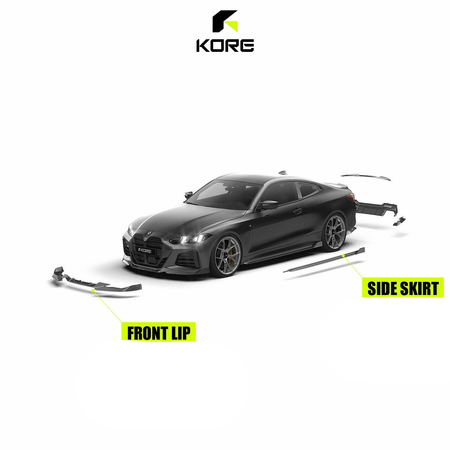KORE - BMW 4 SERIES G22 GLOSS BLACK ABS SIDE SKIRTS - Aero Carbon UK