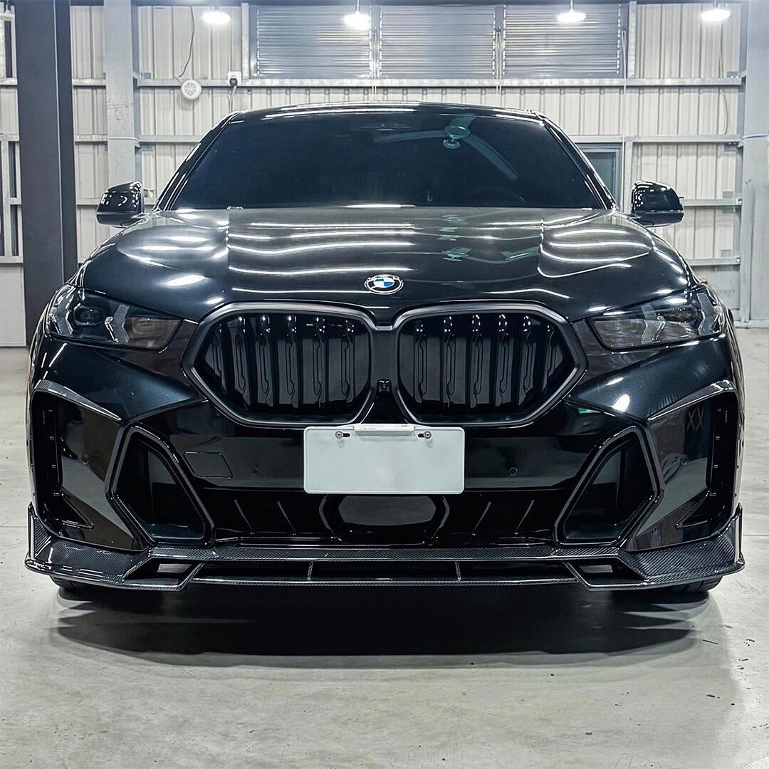 LUMING - BMW X6 G06 LCI DRY CARBON FIBER FRONT LIP - Aero Carbon UK