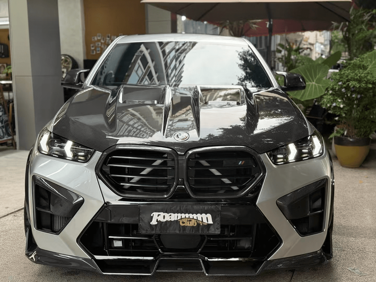 LUMING - BMW X6M F96 LCI DRY CARBON FIBER FRONT LIP - Aero Carbon UK