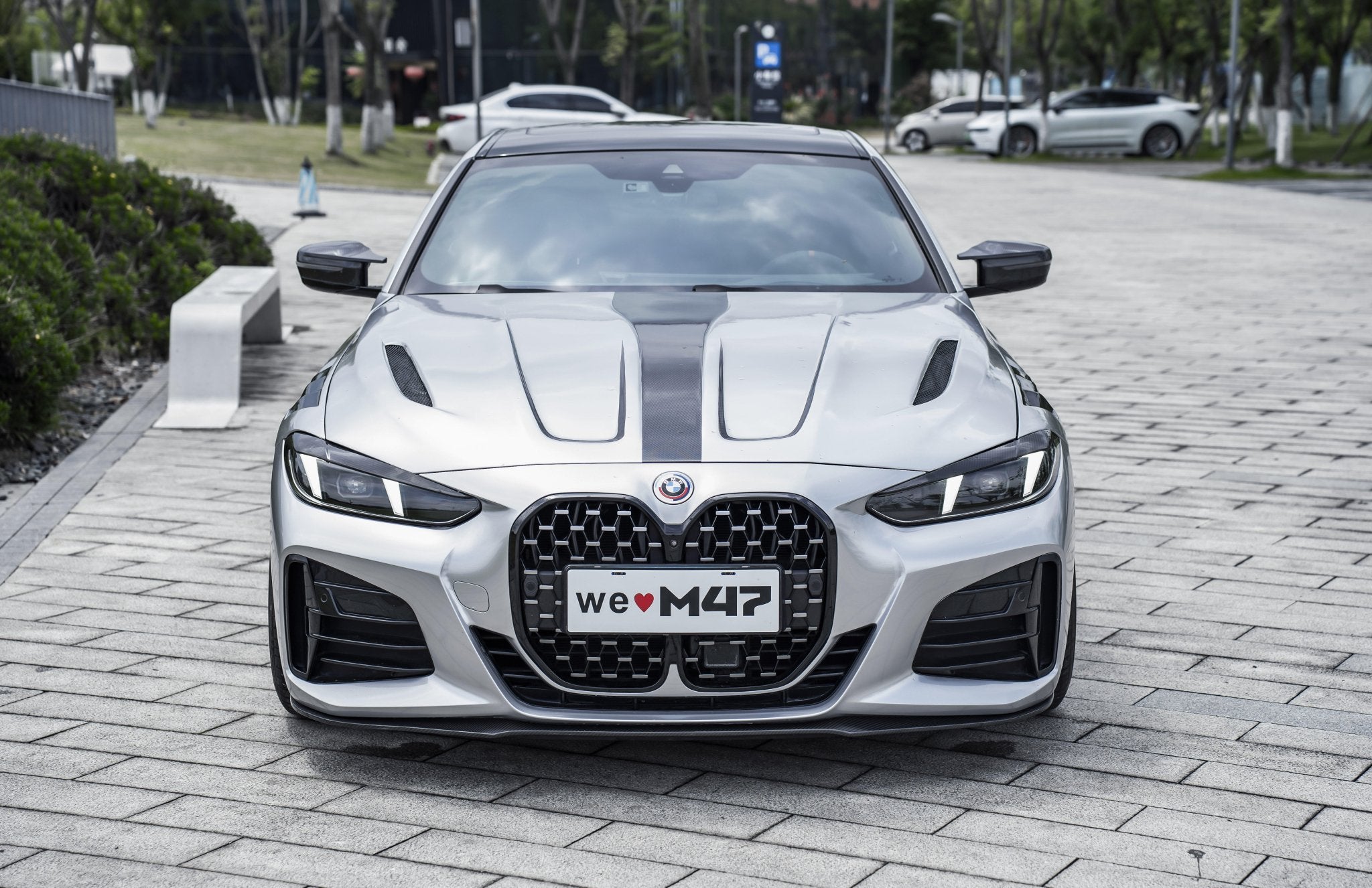 M47 - BMW 4 SERIES G22 DRY CARBON FIBER FRONT LIP V2 - Aero Carbon UK