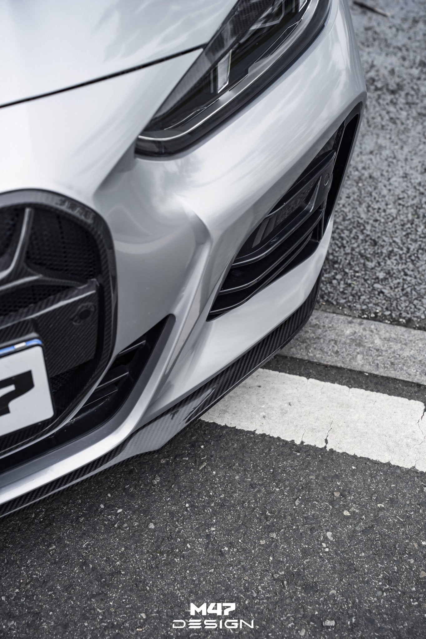 M47 - BMW 4 SERIES G22 DRY CARBON FIBER FRONT LIP V2 - Aero Carbon UK