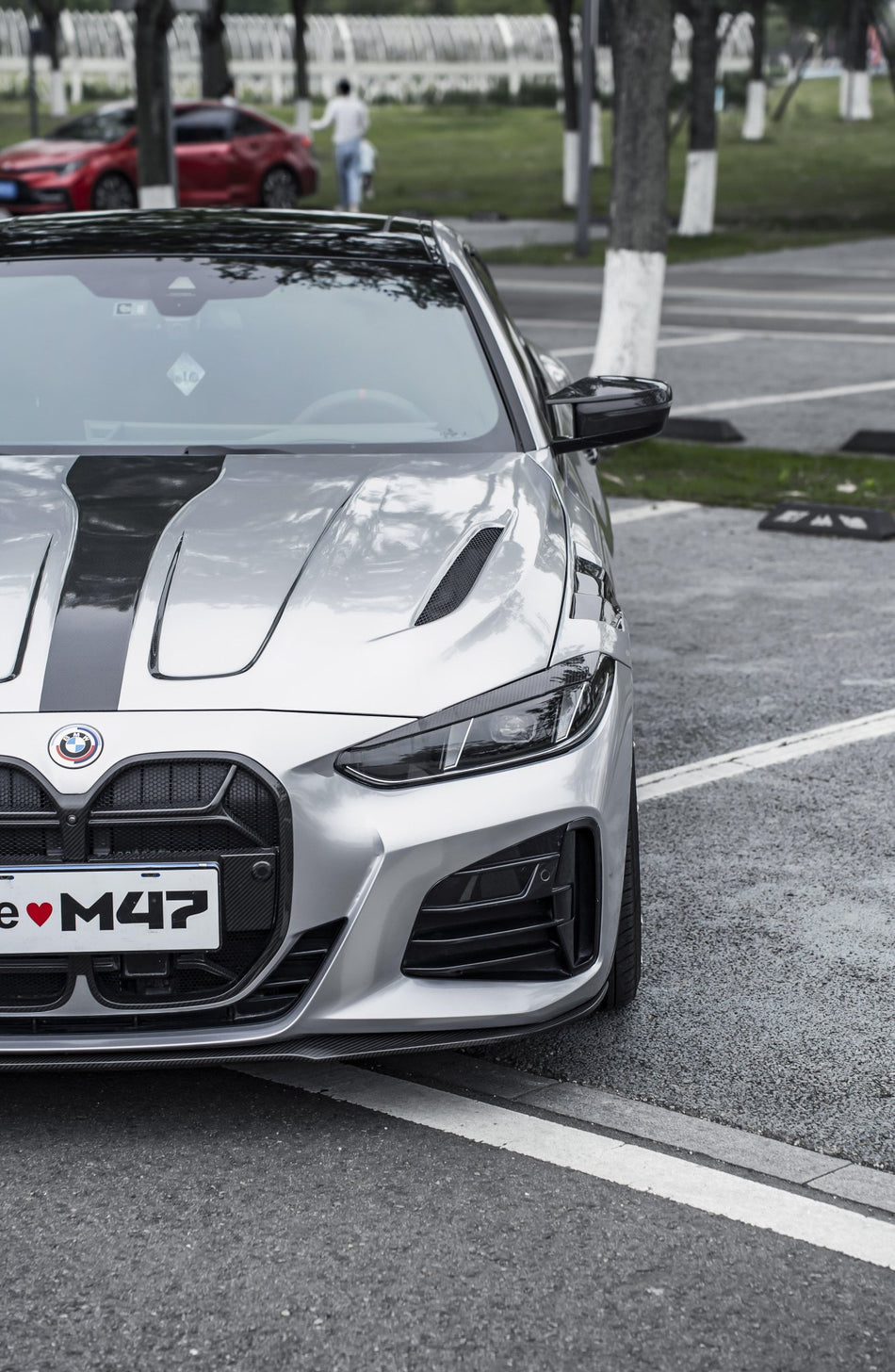 M47 - BMW 4 SERIES G22 DRY CARBON FIBER FRONT LIP V2 - Aero Carbon UK