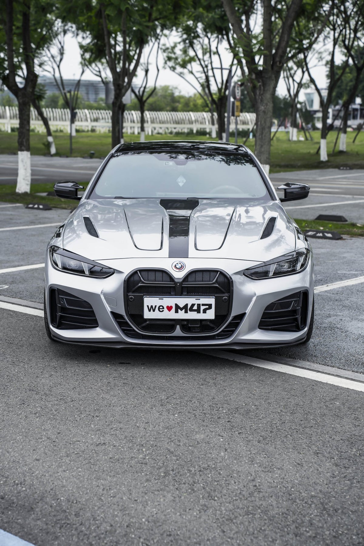 M47 - BMW 4 SERIES G22 DRY CARBON FIBER FRONT LIP V2 - Aero Carbon UK
