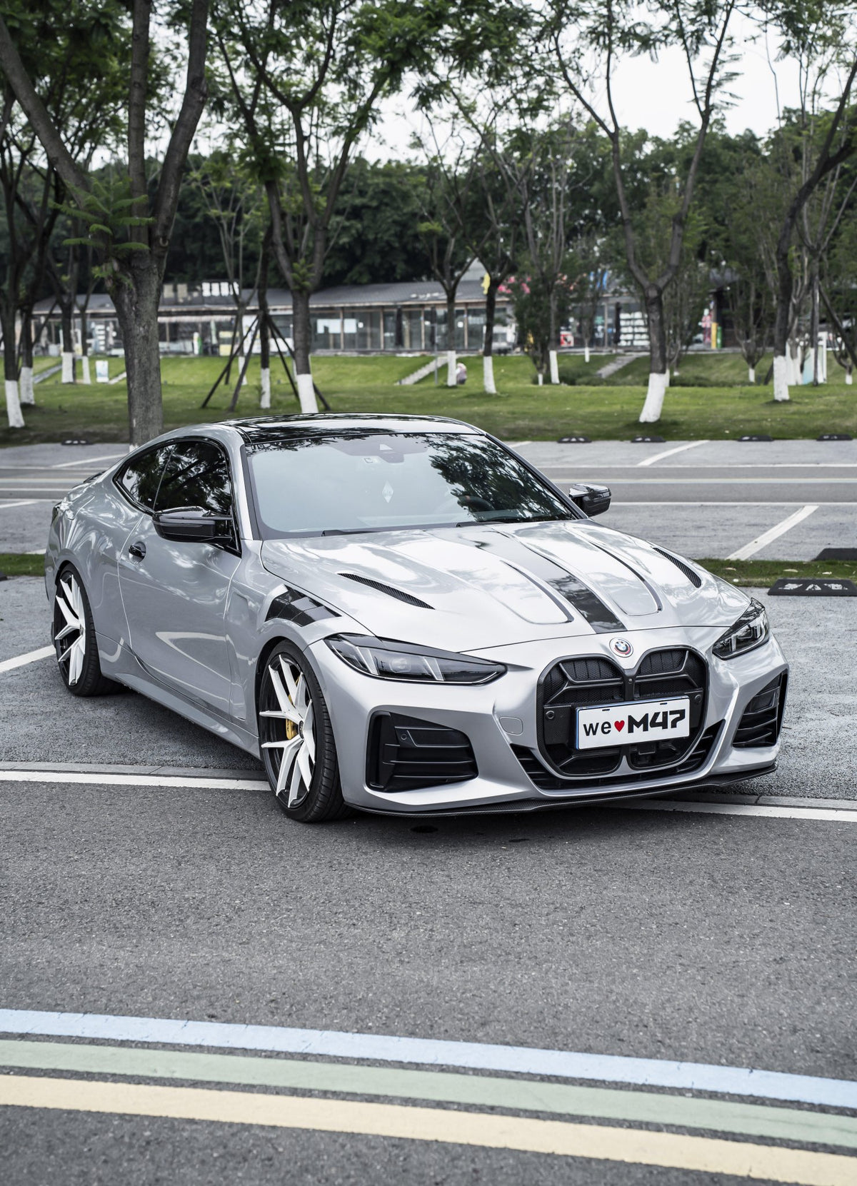 M47 - BMW 4 SERIES G22 DRY CARBON FIBER FRONT LIP V2 - Aero Carbon UK