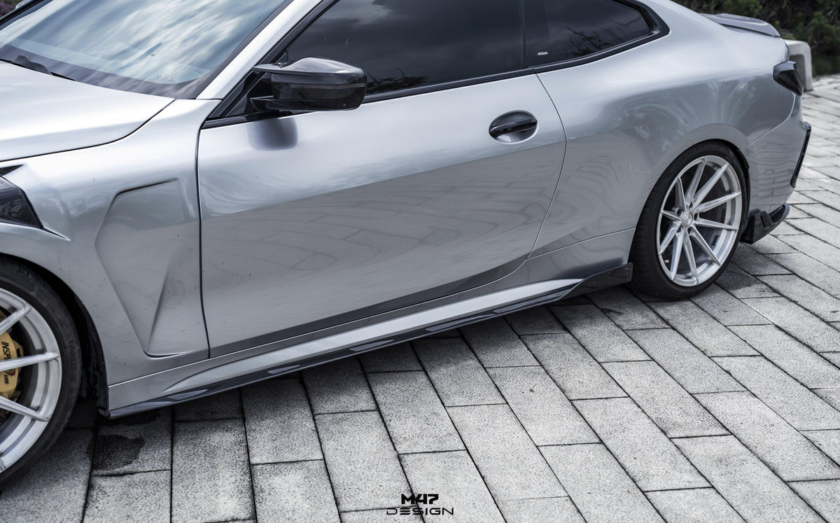 M47 - BMW 4 SERIES G22 DRY CARBON FIBER SIDE SKIRTS V2 - Aero Carbon UK