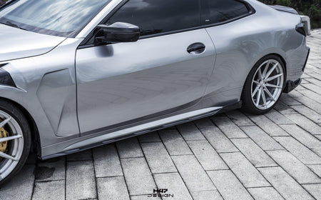M47 - BMW 4 SERIES G22 DRY CARBON FIBER SIDE SKIRTS V2 - Aero Carbon UK