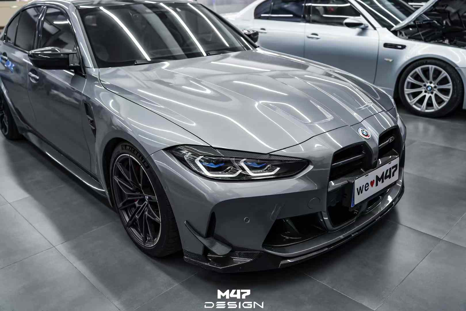 M47 - BMW M3 G80 / M4 G82 DRY CARBON FIBRE HEADLIGHT EYEBROWS - Aero Carbon UK