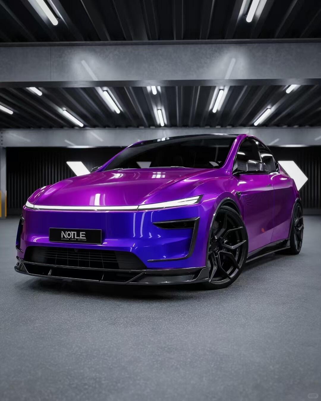 NOTLE - TESLA MODEL Y JUNIPER 2025+ DRY CARBON FIBER FRONT FOG LIGHT TRIM - Aero Carbon UK