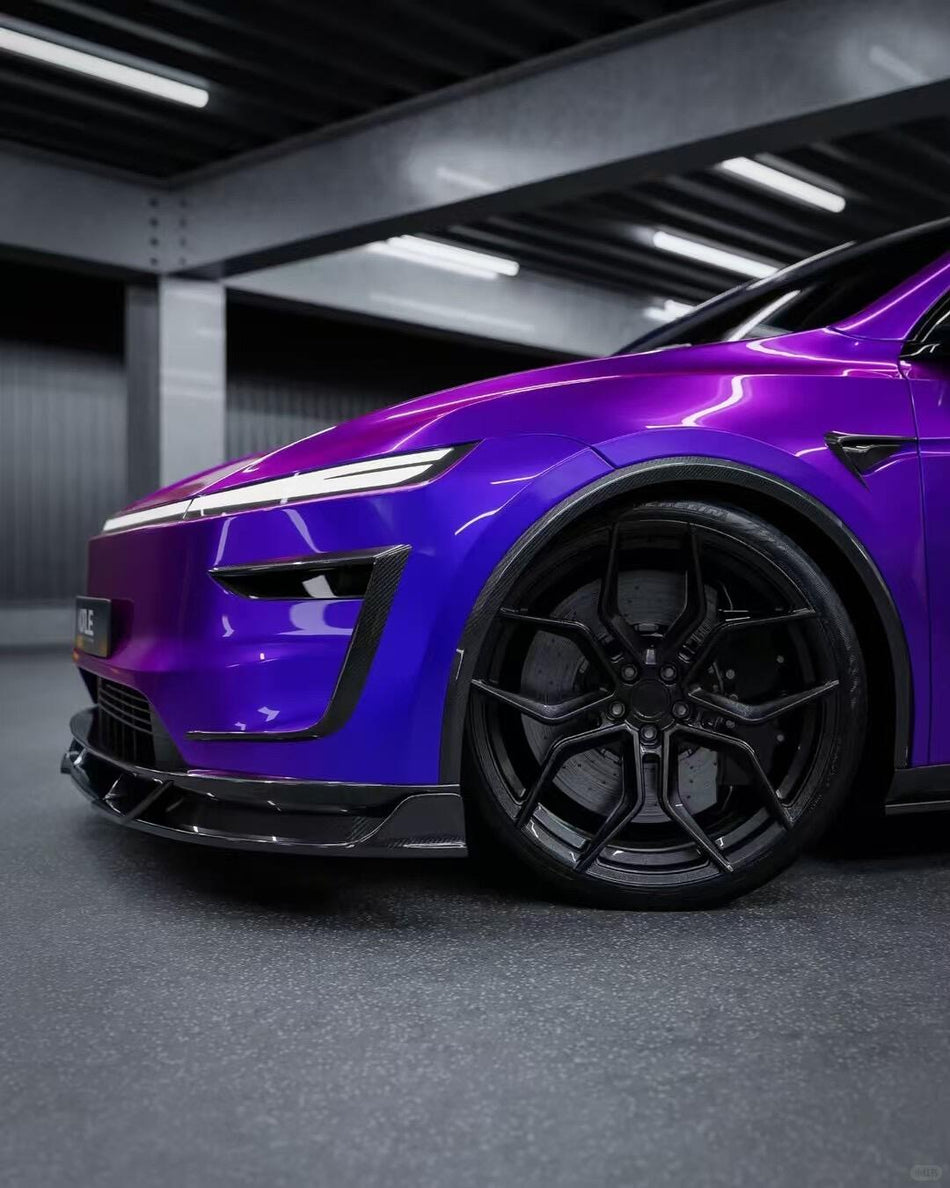 NOTLE - TESLA MODEL Y JUNIPER 2025+ DRY CARBON FIBER FRONT FOG LIGHT TRIM - Aero Carbon UK