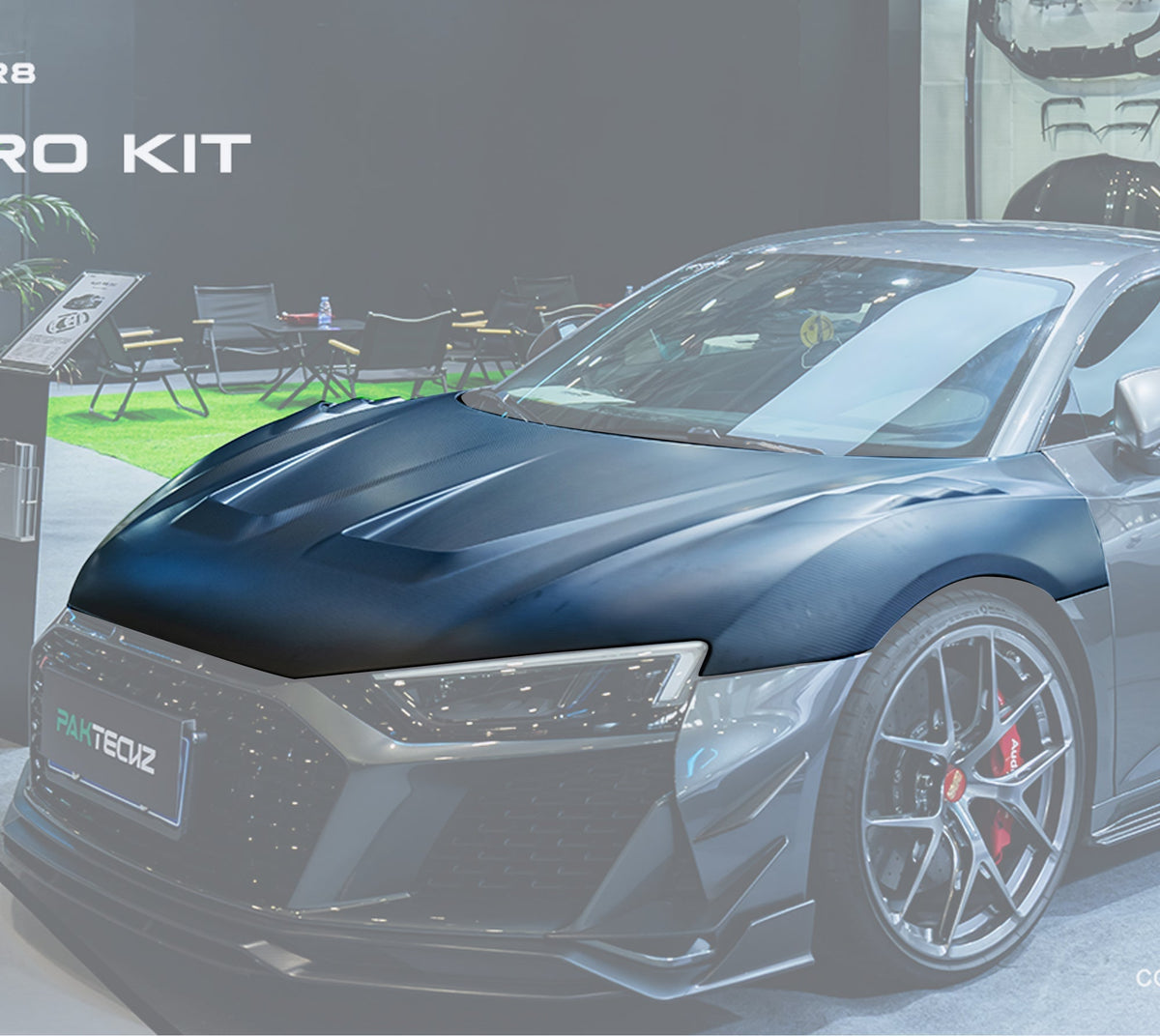 PAKTECHZ - AUDI R8 GEN 2 2016-2023 FULL DRY CARBON FIBRE BONNET - Aero Carbon UK