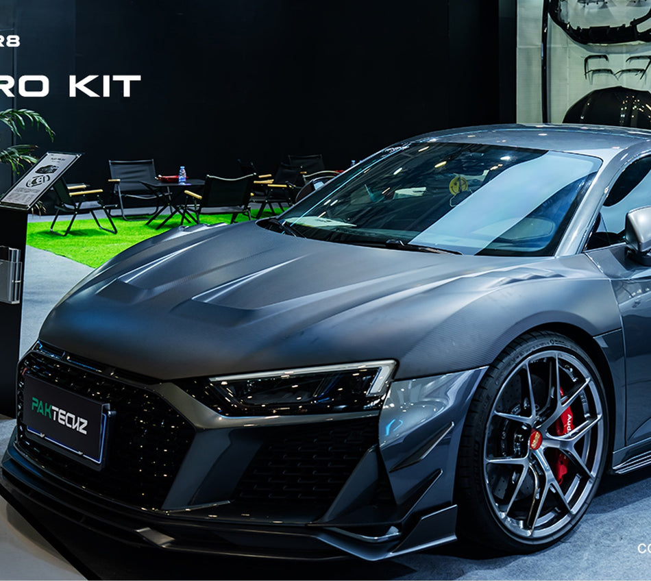 PAKTECHZ - AUDI R8 GEN 2 2016-2023 FULL DRY CARBON FIBRE BONNET - Aero Carbon UK
