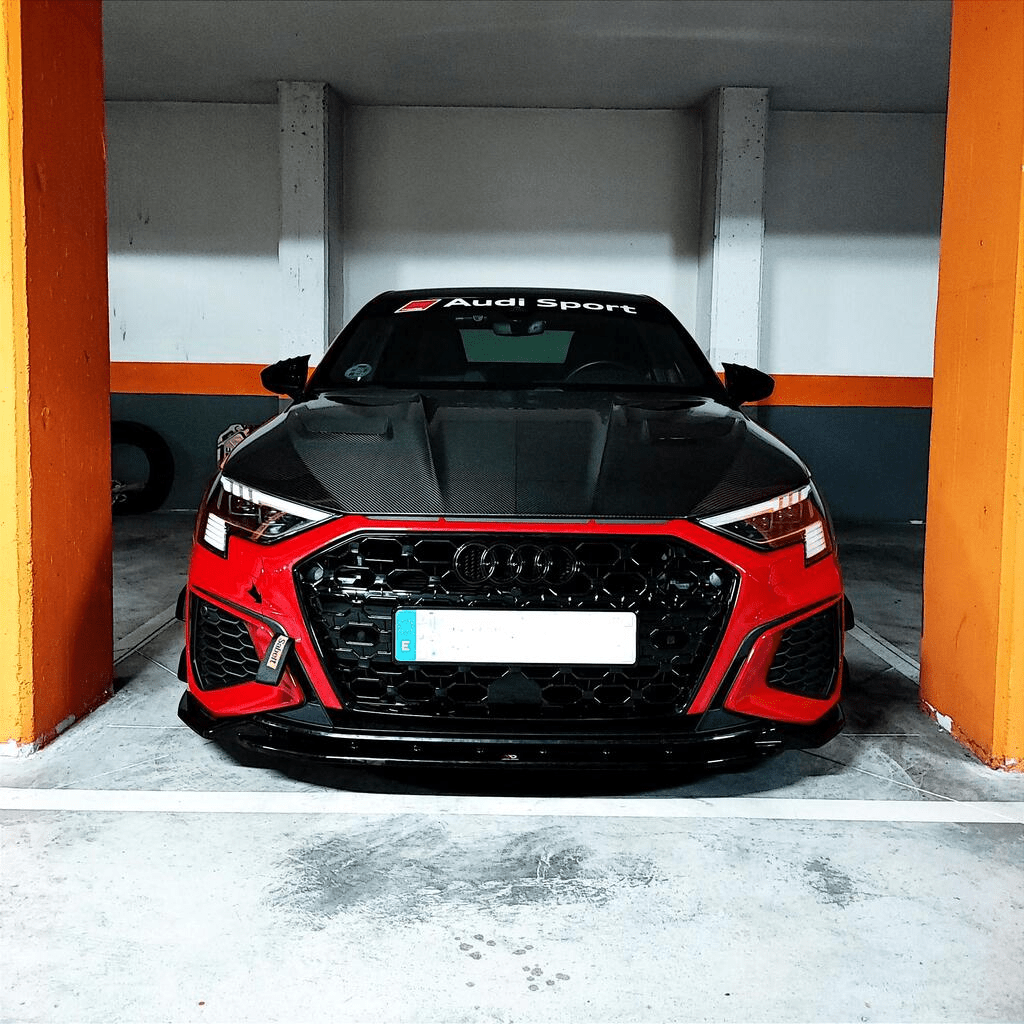 PAKTECHZ - AUDI RS3 8Y DRY CARBON FIBRE HOOD BONNET - Aero Carbon UK