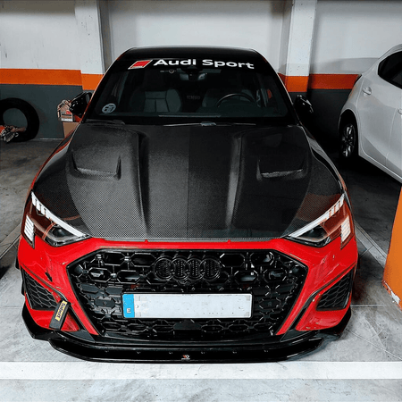 PAKTECHZ - AUDI RS3 8Y DRY CARBON FIBRE HOOD BONNET - Aero Carbon UK
