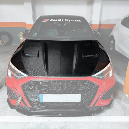 PAKTECHZ - AUDI RS3 8Y DRY CARBON FIBRE HOOD BONNET - Aero Carbon UK