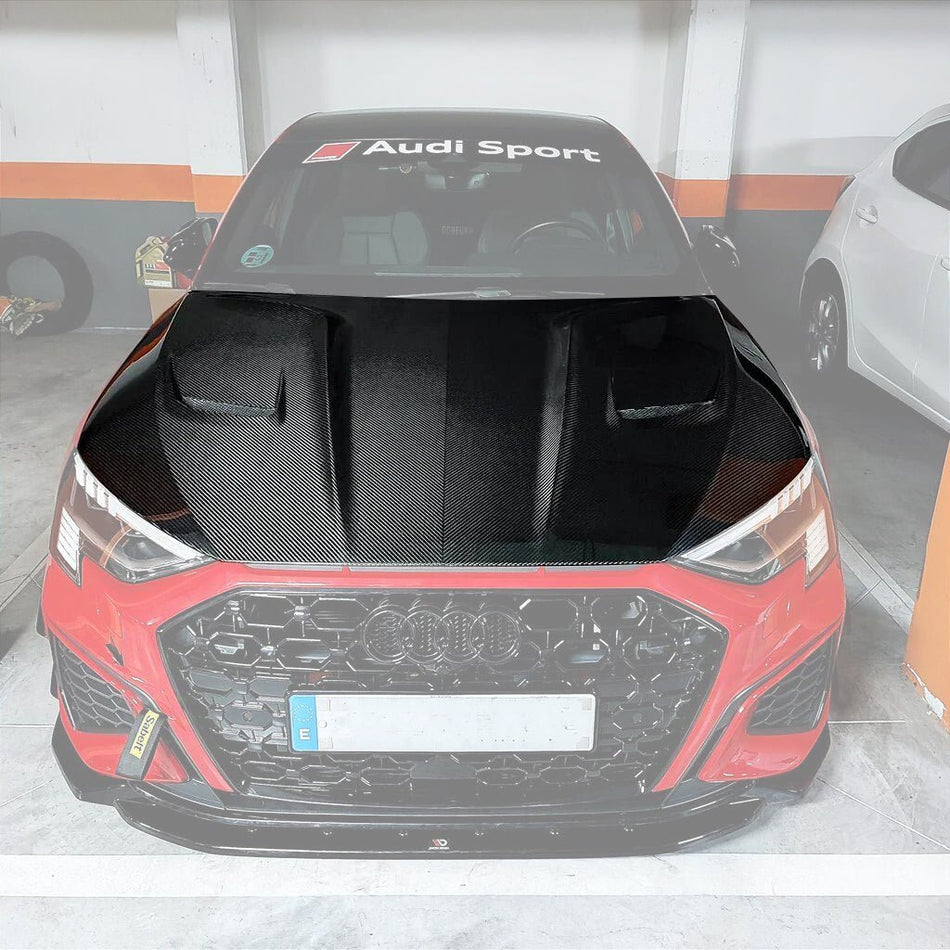 PAKTECHZ - AUDI RS3 8Y DRY CARBON FIBRE HOOD BONNET - Aero Carbon UK