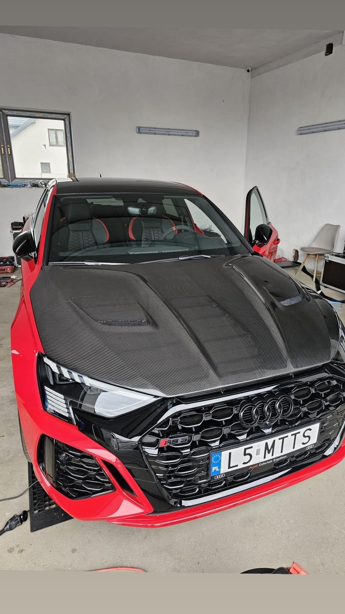 PAKTECHZ - AUDI RS3 8Y DRY CARBON FIBRE HOOD BONNET - Aero Carbon UK