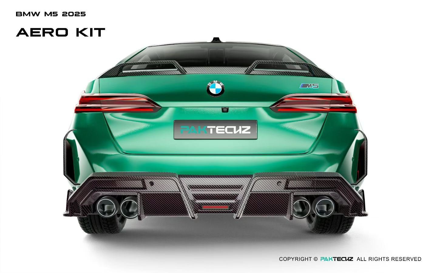 PAKTECHZ - BMW M5 G90 DRY CARBON FIBER REAR SPOILER - Aero Carbon UK