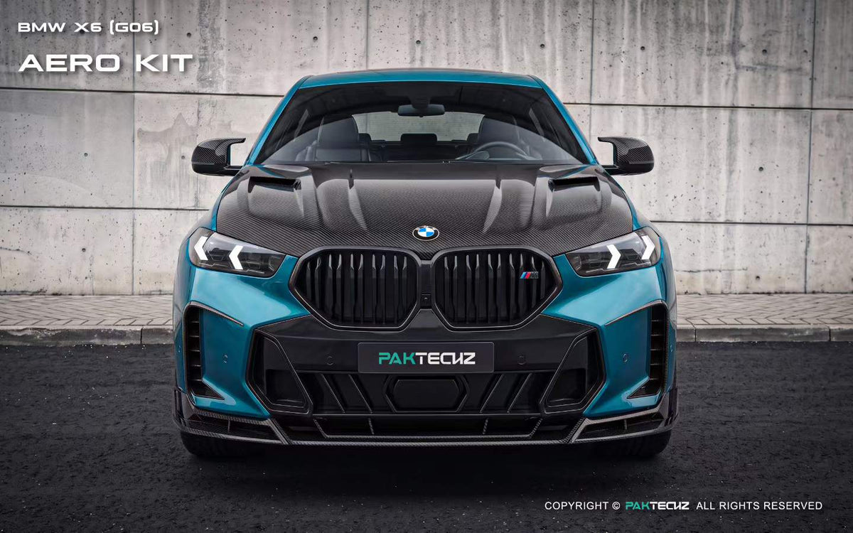 PAKTECHZ - BMW X6 G06 LCI DRY CARBON FIBRE FRONT BONNET HOOD - Aero Carbon UK