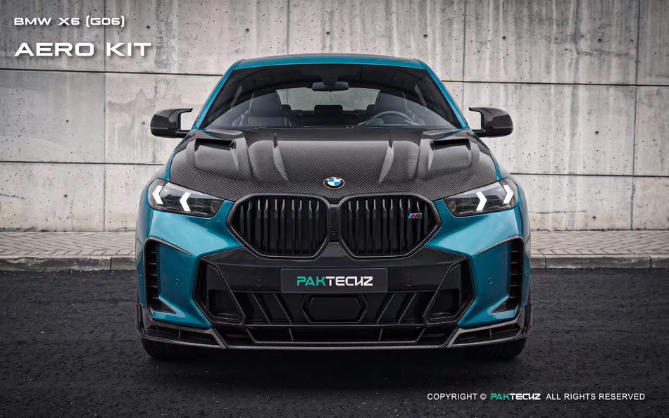 PAKTECHZ - BMW X6 G06 LCI DRY CARBON FIBRE FRONT BONNET HOOD - Aero Carbon UK