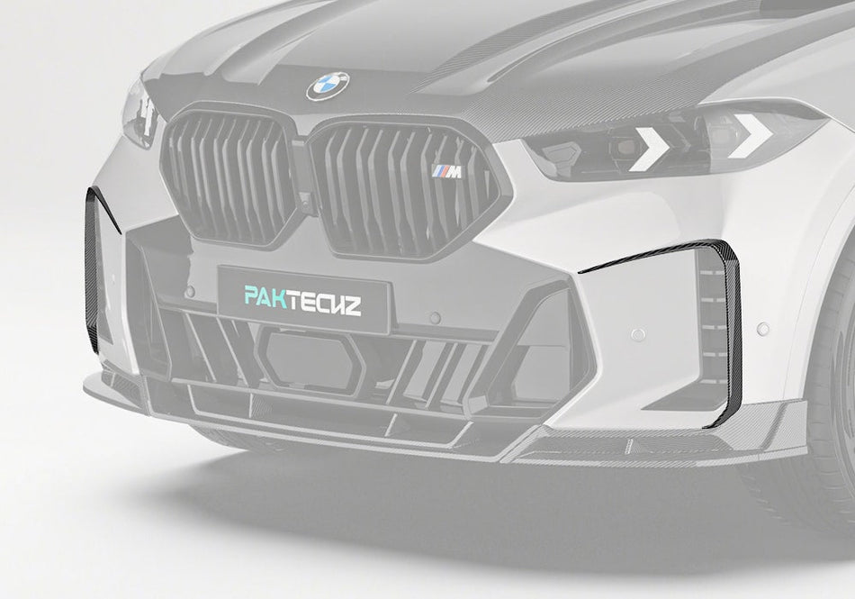 PAKTECHZ - BMW X6 G06 LCI DRY CARBON FIBRE FRONT CANARDS - Aero Carbon UK