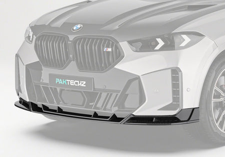 PAKTECHZ - BMW X6 G06 LCI DRY CARBON FIBRE FRONT LIP SPLITTER - Aero Carbon UK