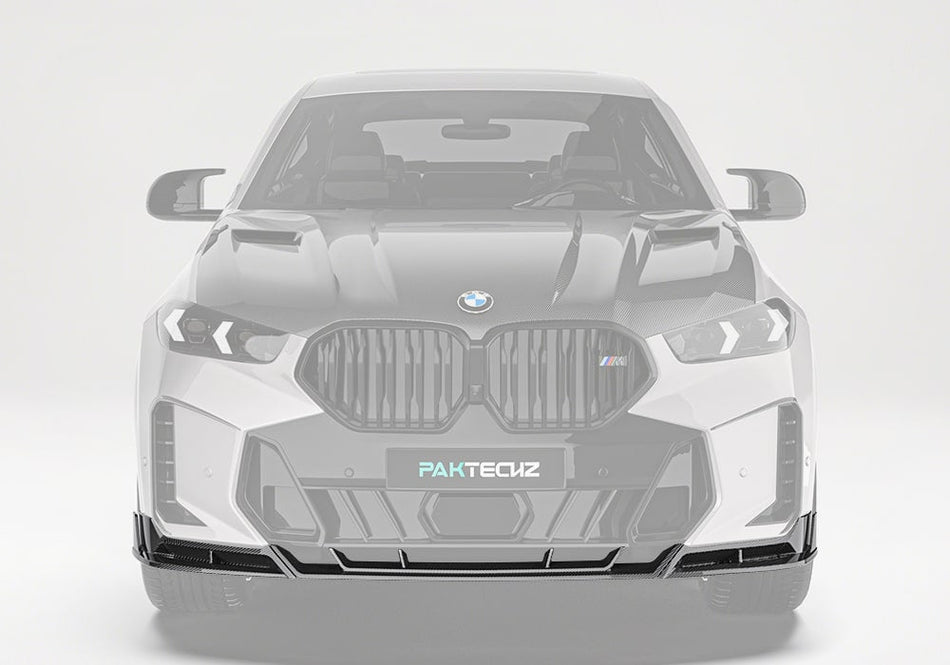 PAKTECHZ - BMW X6 G06 LCI DRY CARBON FIBRE FRONT LIP SPLITTER - Aero Carbon UK