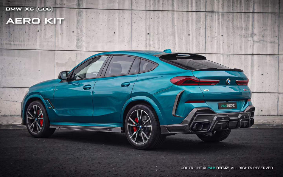 PAKTECHZ - BMW X6 G06 LCI DRY CARBON FIBRE REAR SIDE SKIRTS - Aero Carbon UK