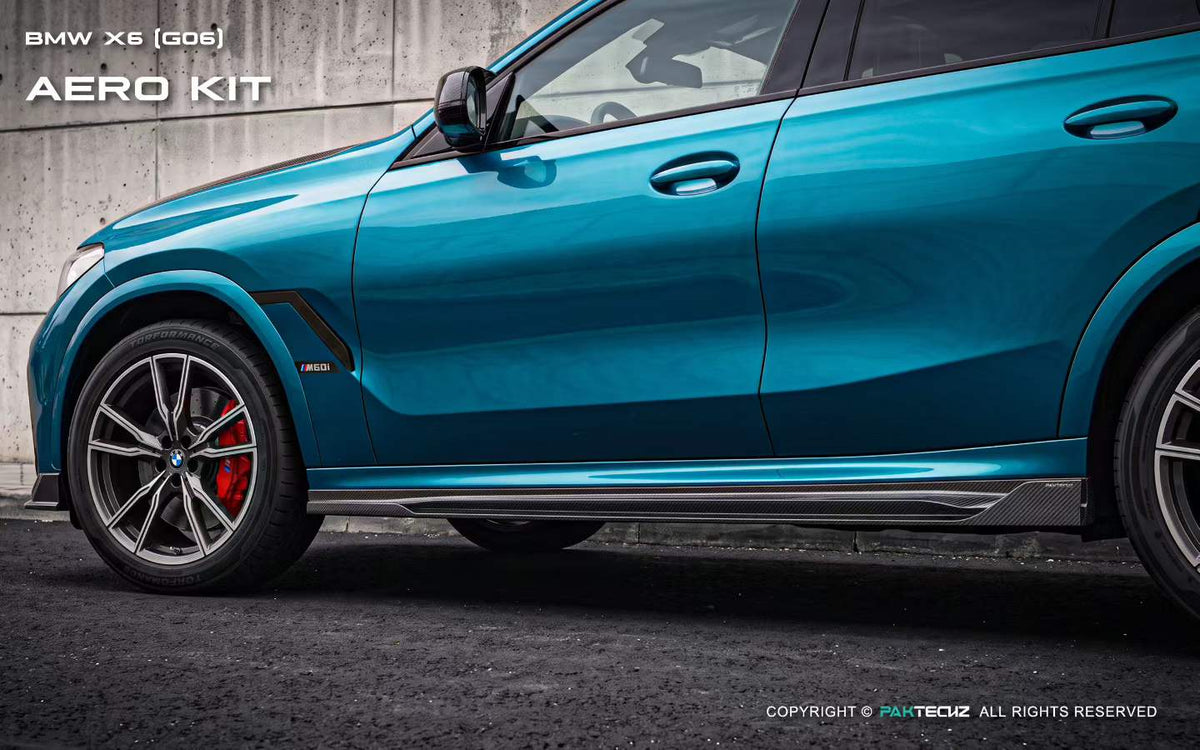 PAKTECHZ - BMW X6 G06 LCI DRY CARBON FIBRE SIDE SKIRTS - Aero Carbon UK