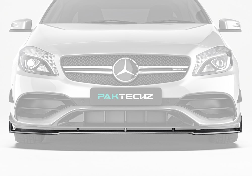 PAKTECHZ - MERCEDES BENZ A CLASS W176 CARBON FIBRE FRONT LIP SPLITTER - Aero Carbon UK