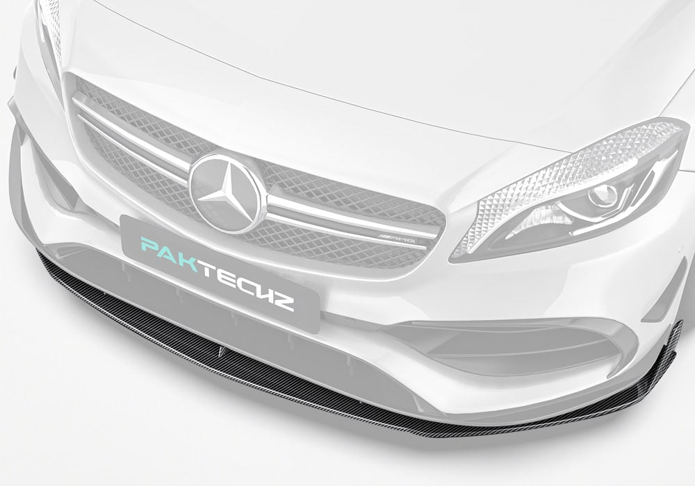 PAKTECHZ - MERCEDES BENZ A CLASS W176 CARBON FIBRE FRONT LIP SPLITTER - Aero Carbon UK
