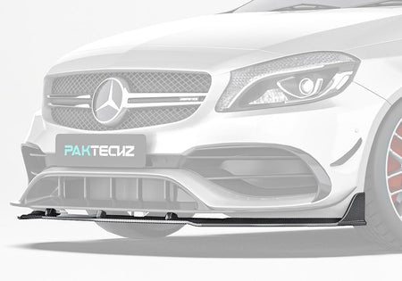 PAKTECHZ - MERCEDES BENZ A CLASS W176 CARBON FIBRE FRONT LIP SPLITTER - Aero Carbon UK