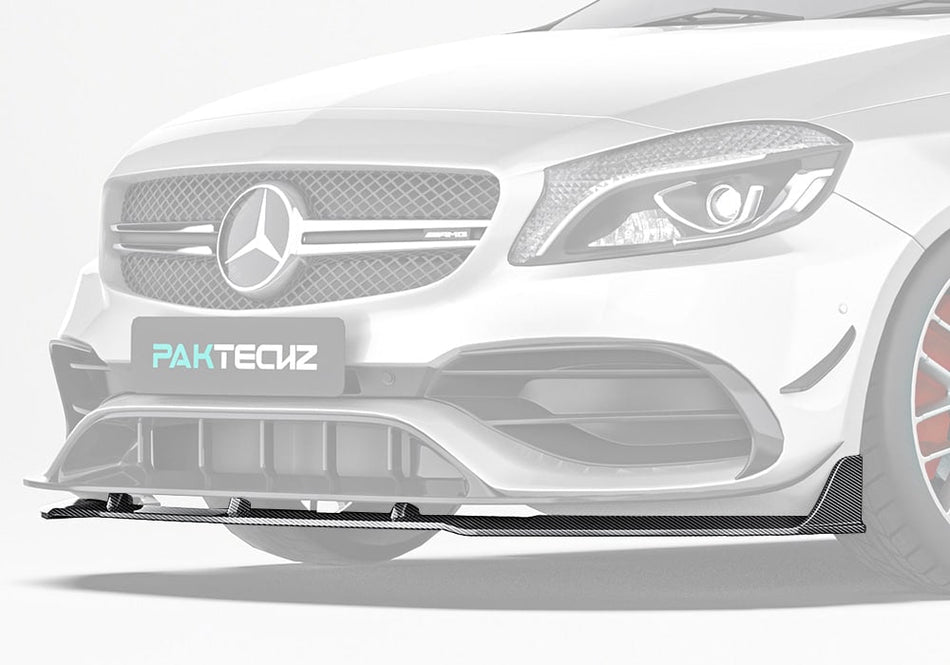 PAKTECHZ - MERCEDES BENZ A CLASS W176 CARBON FIBRE FRONT LIP SPLITTER - Aero Carbon UK