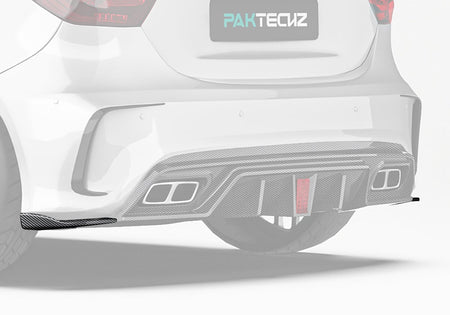 PAKTECHZ - MERCEDES BENZ A CLASS W176 CARBON FIBRE REAR SIDE SPLITTERS - Aero Carbon UK