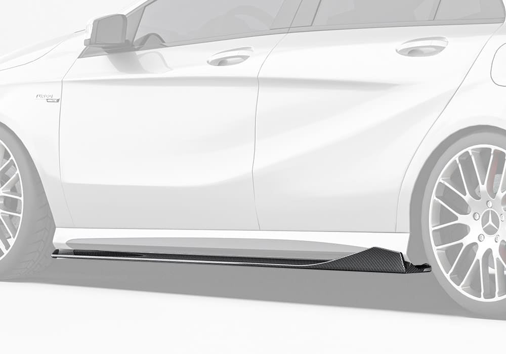 PAKTECHZ - MERCEDES BENZ A CLASS W176 CARBON FIBRE SIDE SKIRTS - Aero Carbon UK