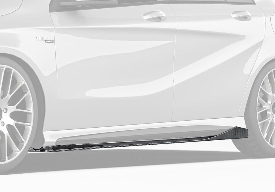 PAKTECHZ - MERCEDES BENZ A CLASS W176 CARBON FIBRE SIDE SKIRTS - Aero Carbon UK