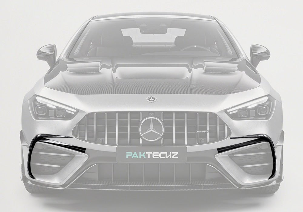 PAKTECHZ - MERCEDES BENZ AMG CLE53 C236 A236 DRY CARBON FIBRE FRONT CANARDS - Aero Carbon UK