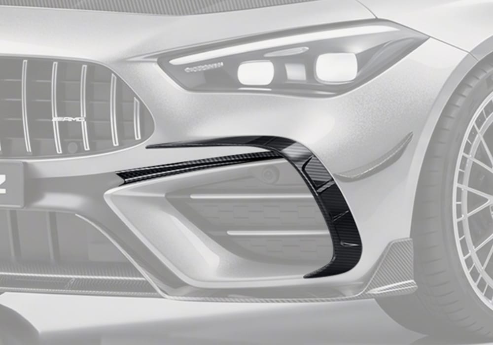 PAKTECHZ - MERCEDES BENZ AMG CLE53 C236 A236 DRY CARBON FIBRE FRONT CANARDS - Aero Carbon UK
