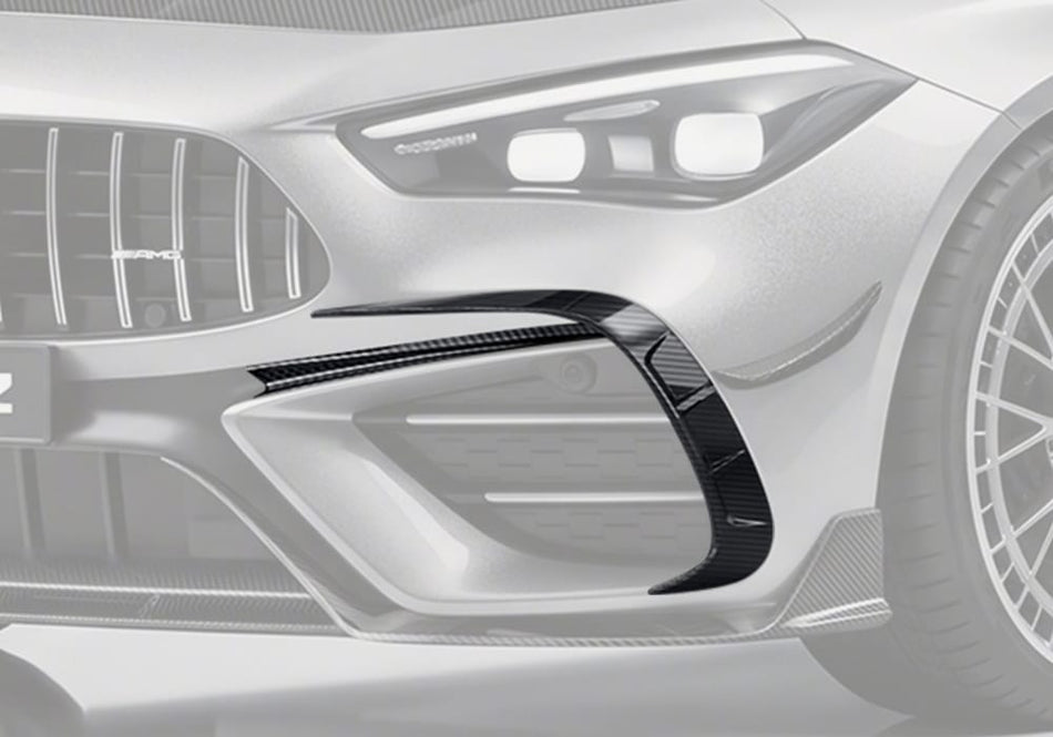 PAKTECHZ - MERCEDES BENZ AMG CLE53 C236 A236 DRY CARBON FIBRE FRONT CANARDS - Aero Carbon UK