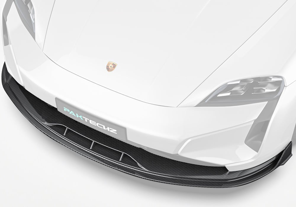 PAKTECHZ - PORSCHE TAYCAN 9J1.2 DRY CARBON FIBRE FRONT LIP - Aero Carbon UK