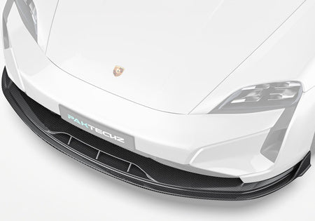 PAKTECHZ - PORSCHE TAYCAN 9J1.2 DRY CARBON FIBRE FRONT LIP - Aero Carbon UK